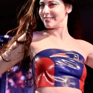 REAL LATEX by DAWNAMATRIX Patriots Bandeau Top Sz S